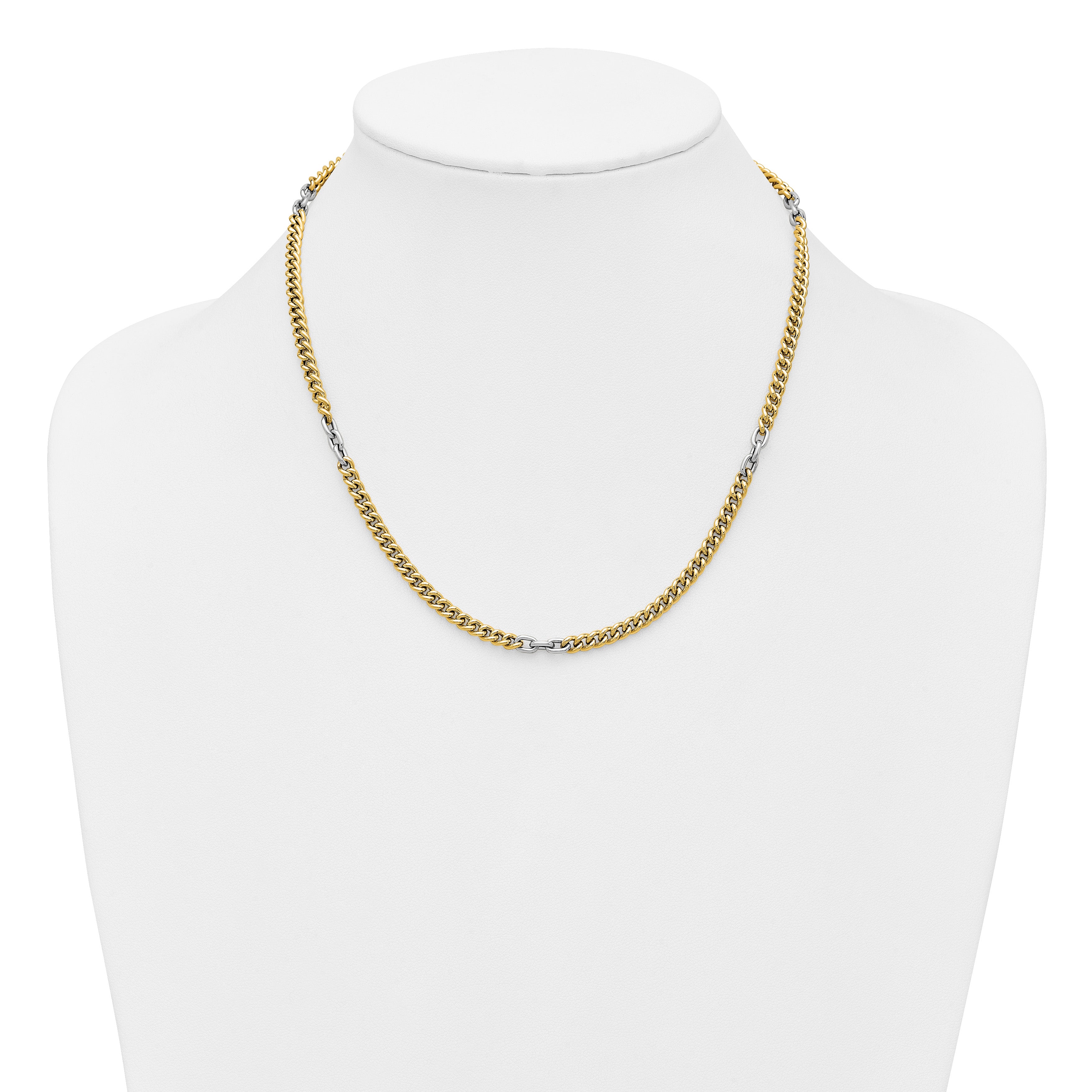 14K Two-Tone Gold Two-Tone Curb Curb Chain Necklace, 18 in
