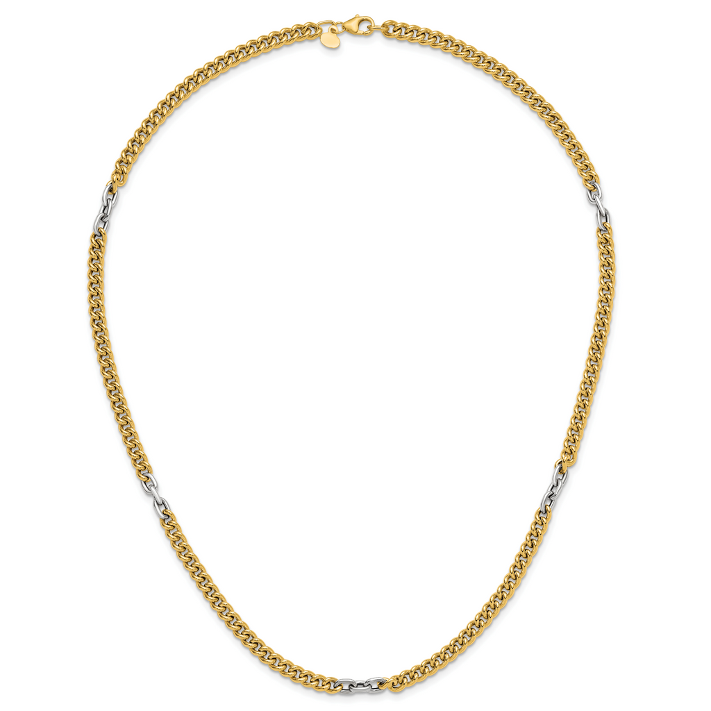 14K Two-Tone Gold Two-Tone Curb Curb Chain Necklace, 18 in