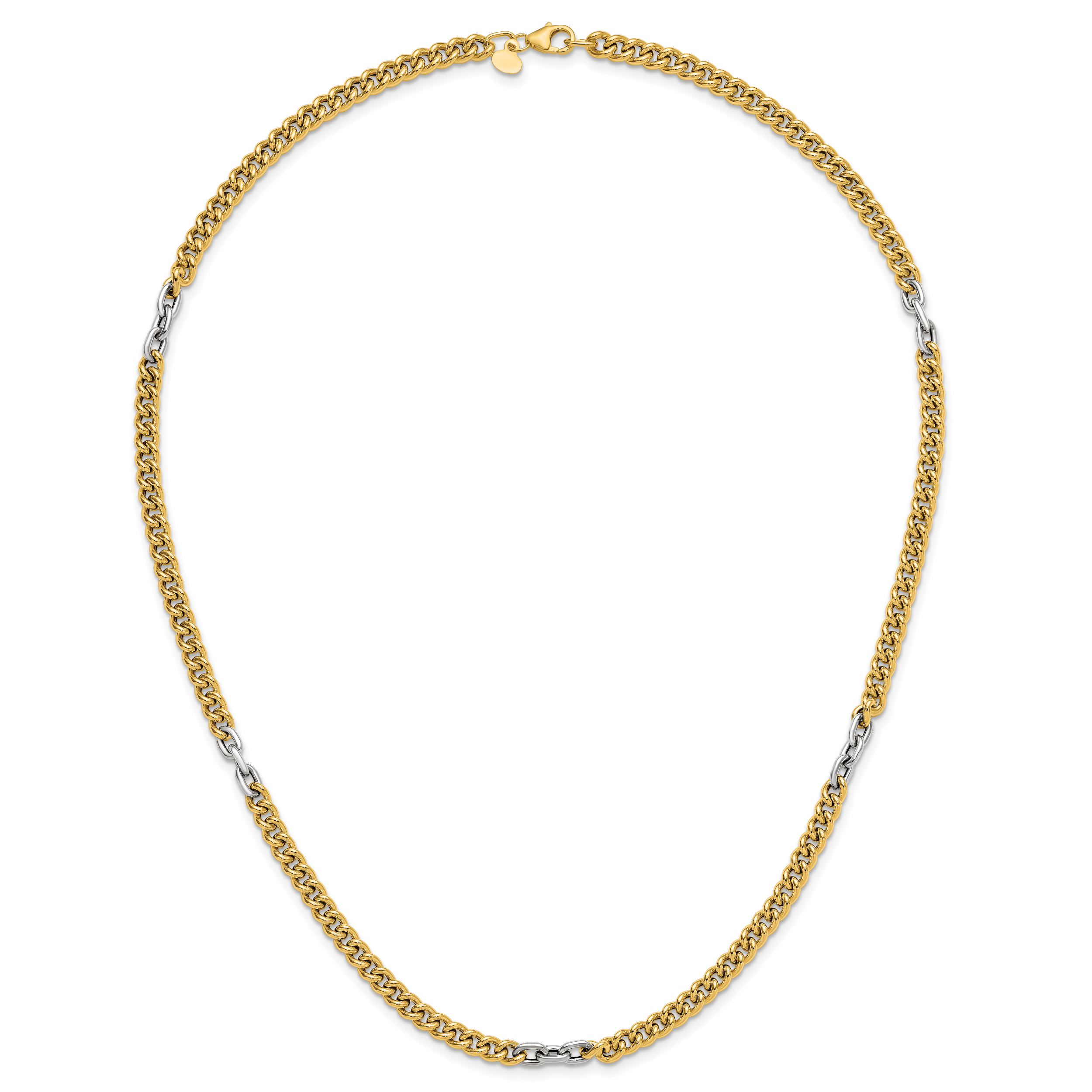 14K Two-Tone Gold Two-Tone Curb Curb Chain Necklace, 18 in