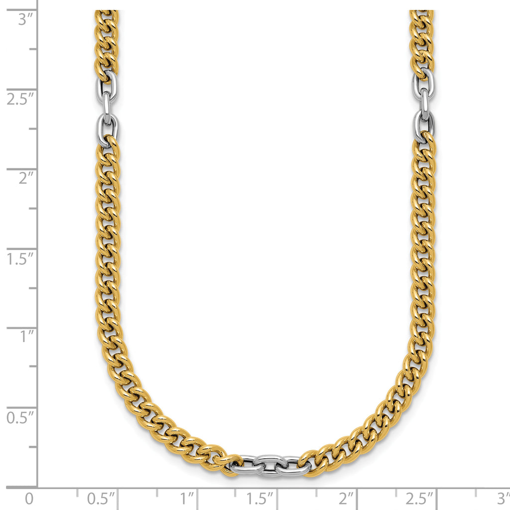14K Two-Tone Gold Two-Tone Curb Curb Chain Necklace, 18 in