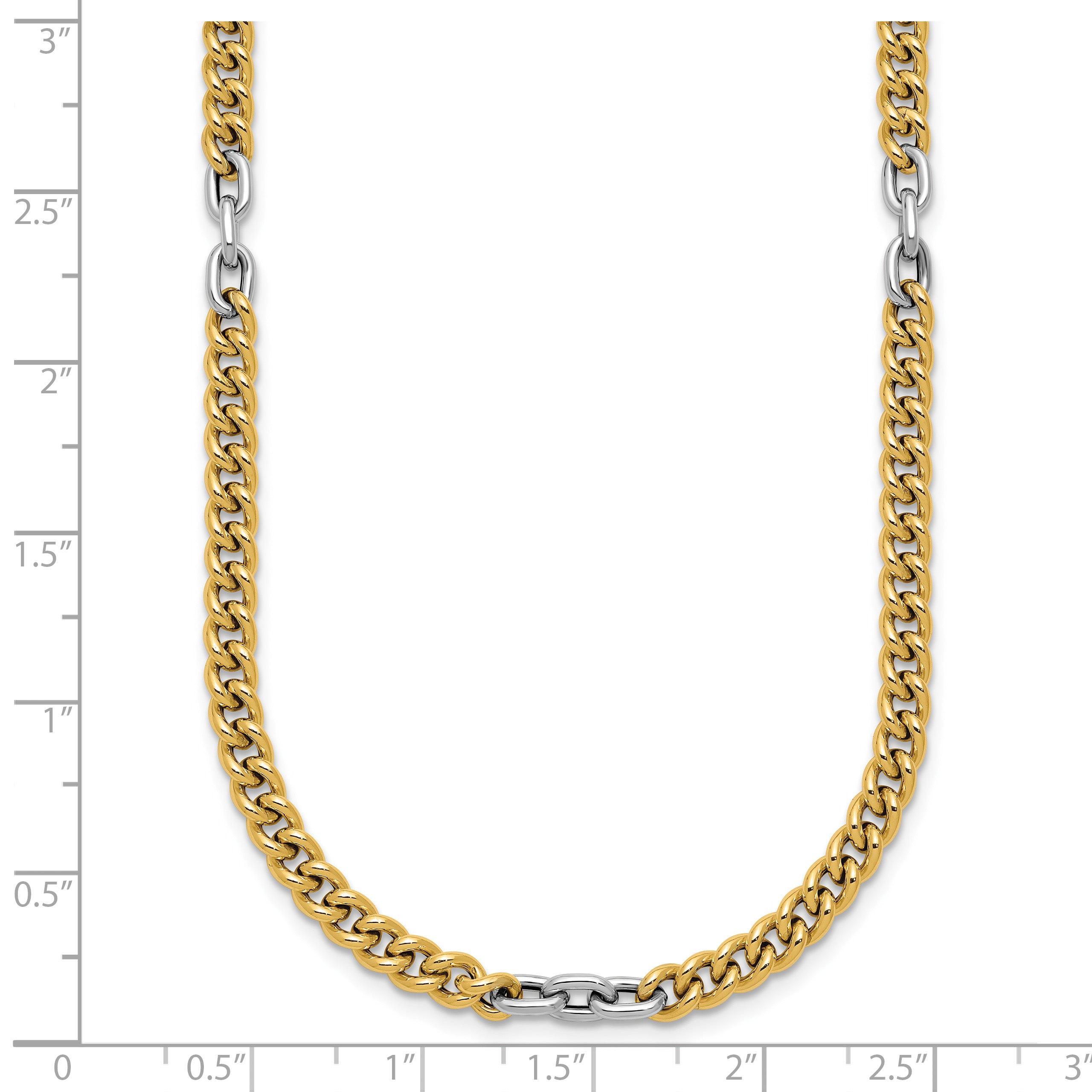 14K Two-Tone Gold Two-Tone Curb Curb Chain Necklace, 18 in