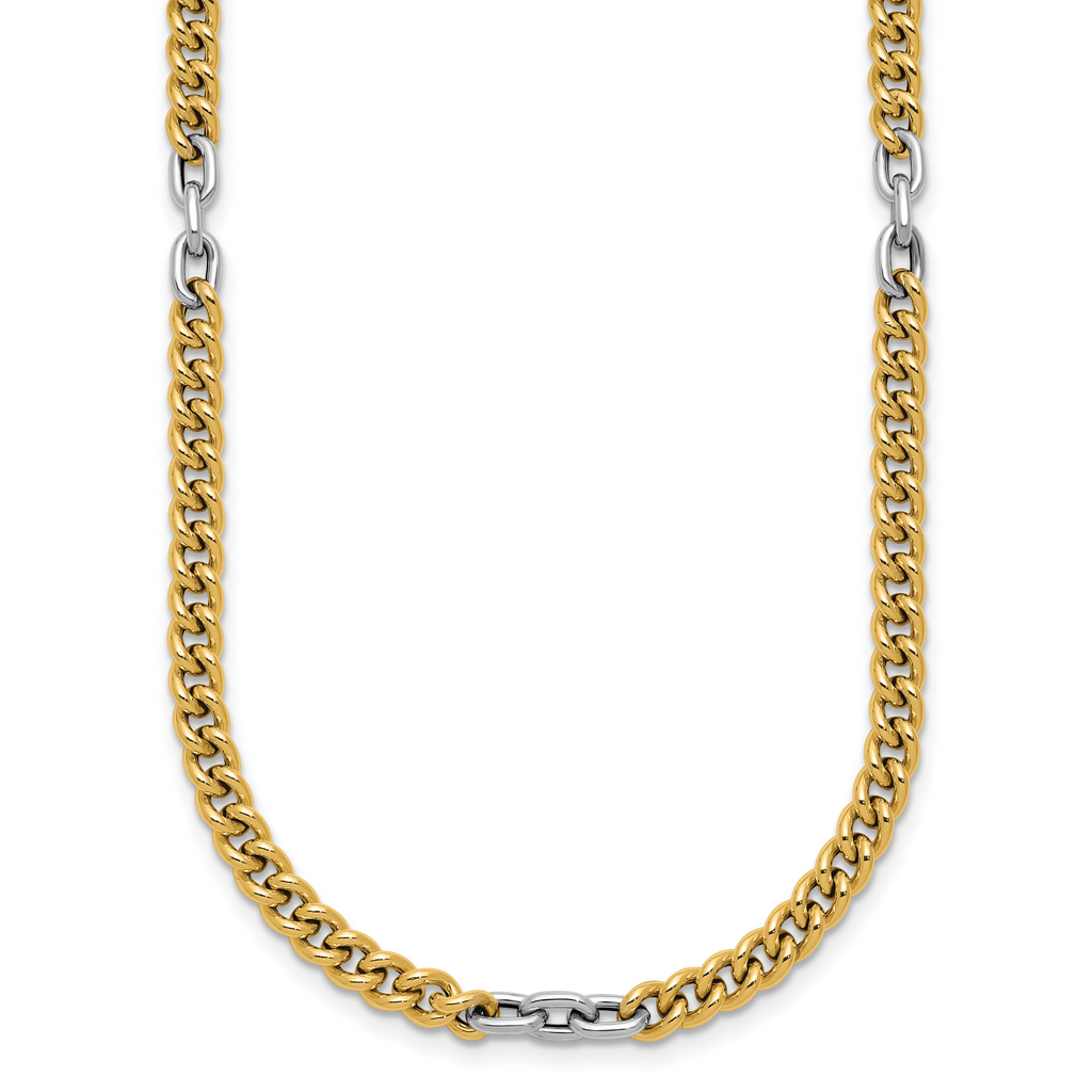 14K Two-Tone Gold Two-Tone Curb Curb Chain Necklace, 18 in