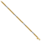 14K Two-Tone Gold Two-Tone Link Bracelet, 7.5 in