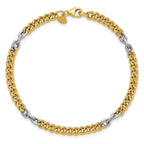 14K Two-Tone Gold Two-Tone Link Bracelet, 7.5 in
