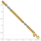 14K Two-Tone Gold Two-Tone Link Bracelet, 7.5 in