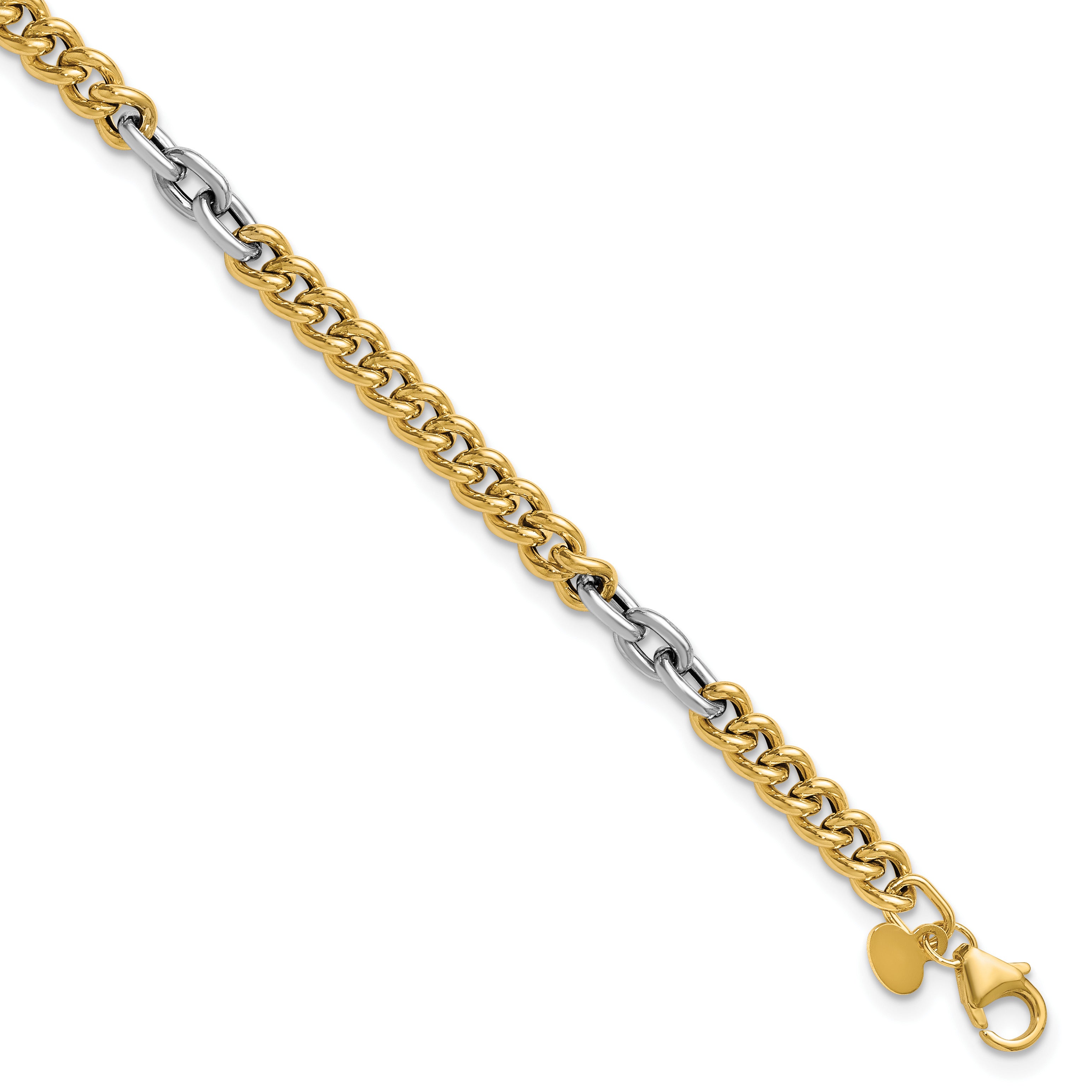 14K Two-Tone Gold Two-Tone Link Bracelet, 7.5 in Main image