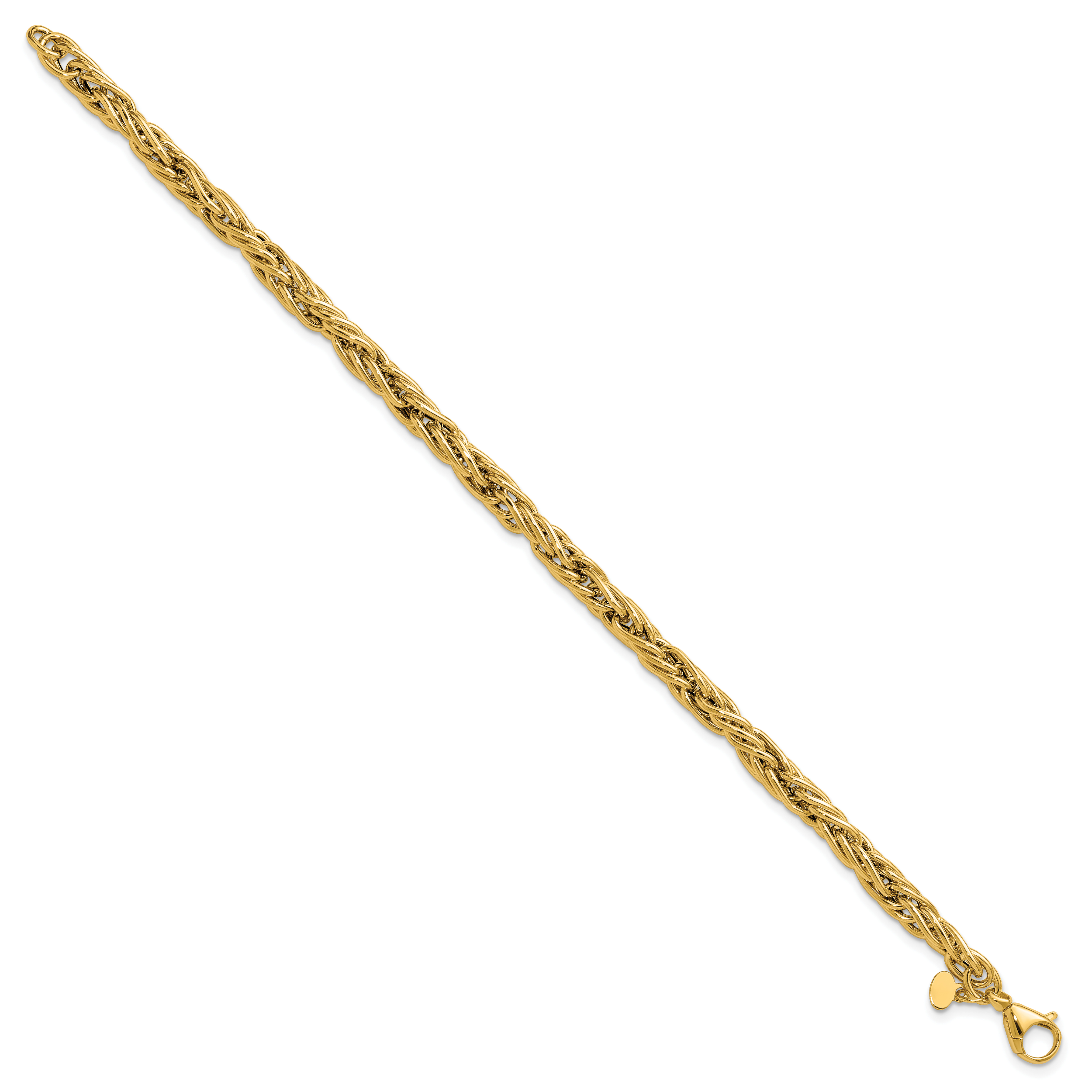 14K Yellow Gold Polished Bracelet, 7.5 in