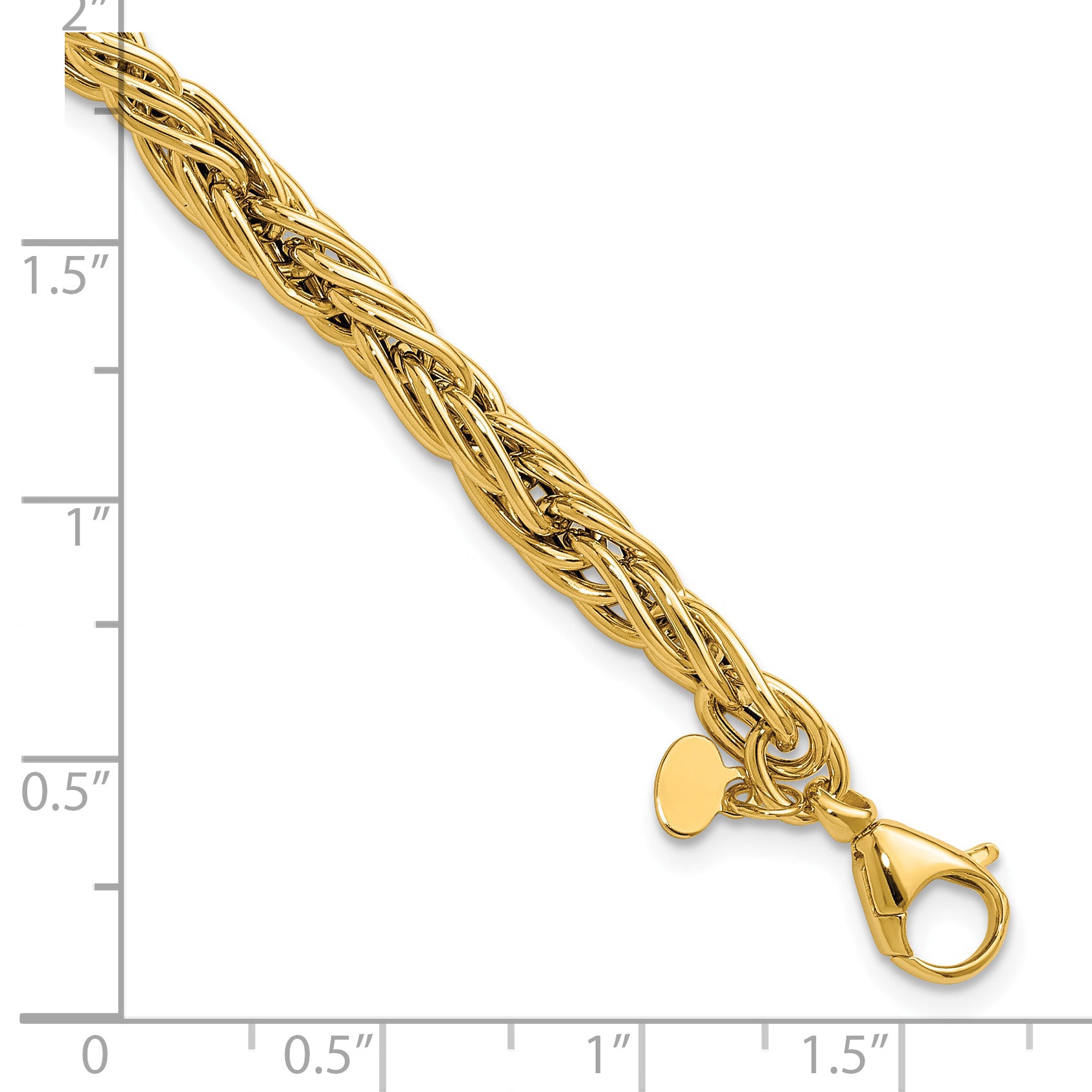 14K Yellow Gold Polished Bracelet, 7.5 in