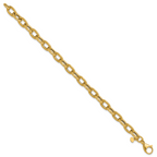 14K Yellow Gold Textured Link Bracelet, 7.75 in