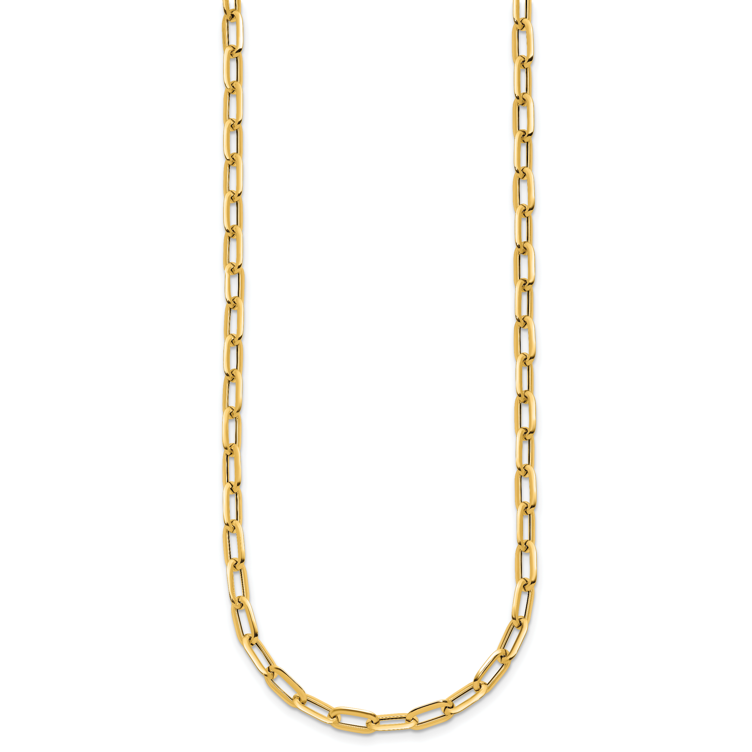 14K Yellow Gold Paperclip Chain Necklace, 18 in