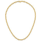 14K Yellow Gold Paperclip Chain Necklace, 18 in
