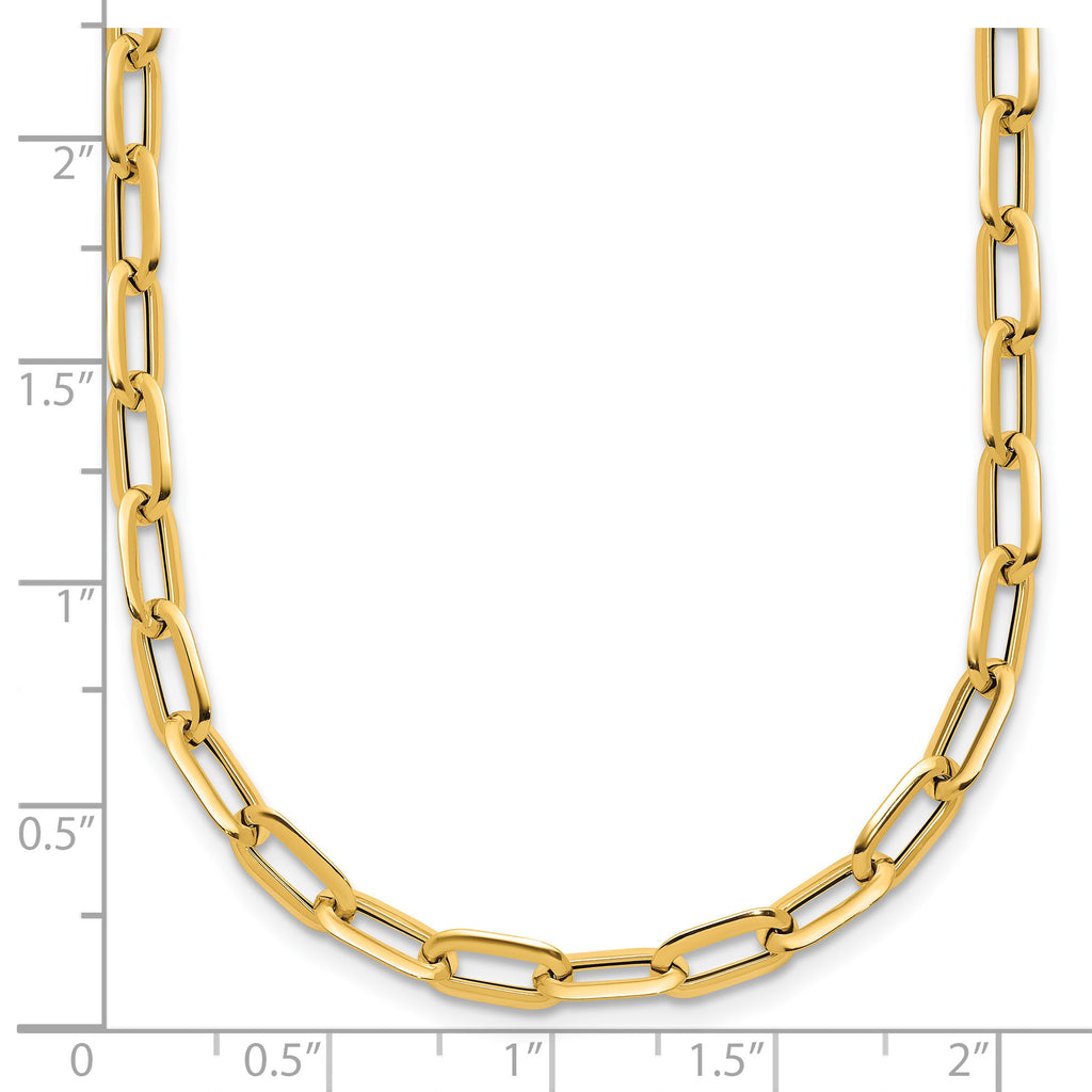 14K Yellow Gold Paperclip Chain Necklace, 18 in