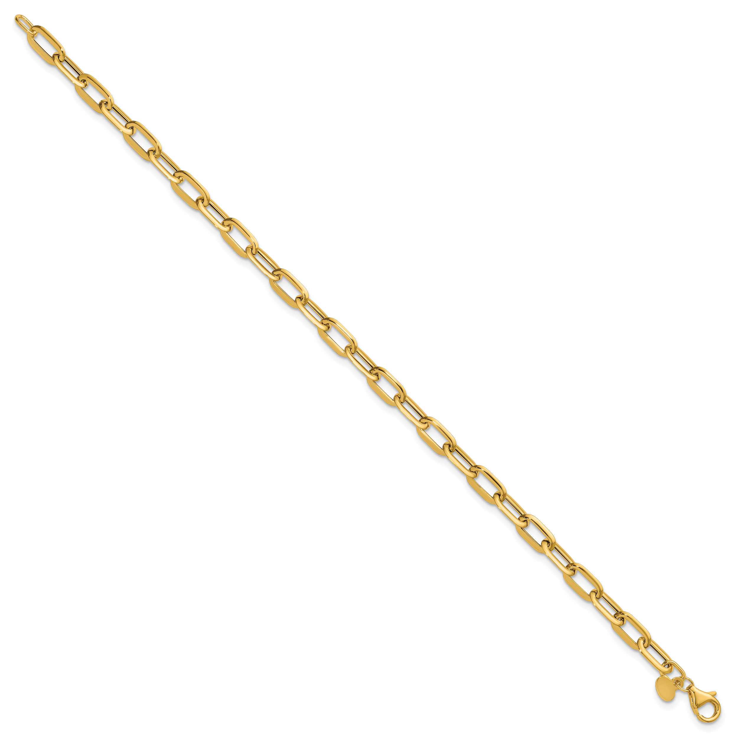 14K Yellow Gold Paperclip Chain Bracelet Secondary image