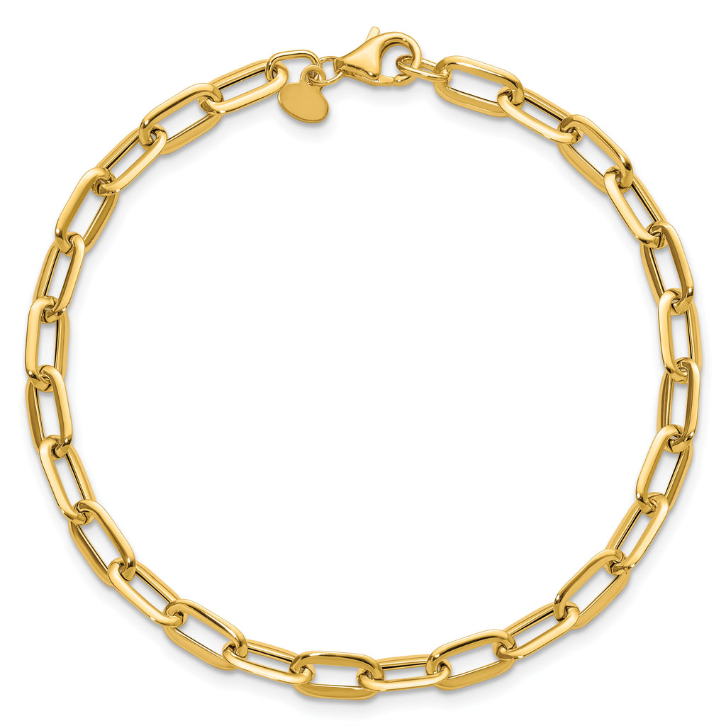 14K Yellow Gold Paperclip Chain Bracelet