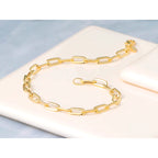 14K Yellow Gold Paperclip Chain Bracelet