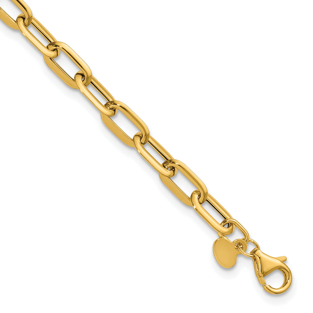 14K Yellow Gold Paperclip Chain Bracelet