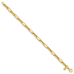 14K Yellow Gold Textured Link Bracelet, 7.5 in