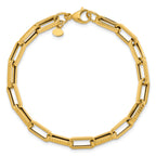 14K Yellow Gold Textured Link Bracelet, 7.5 in