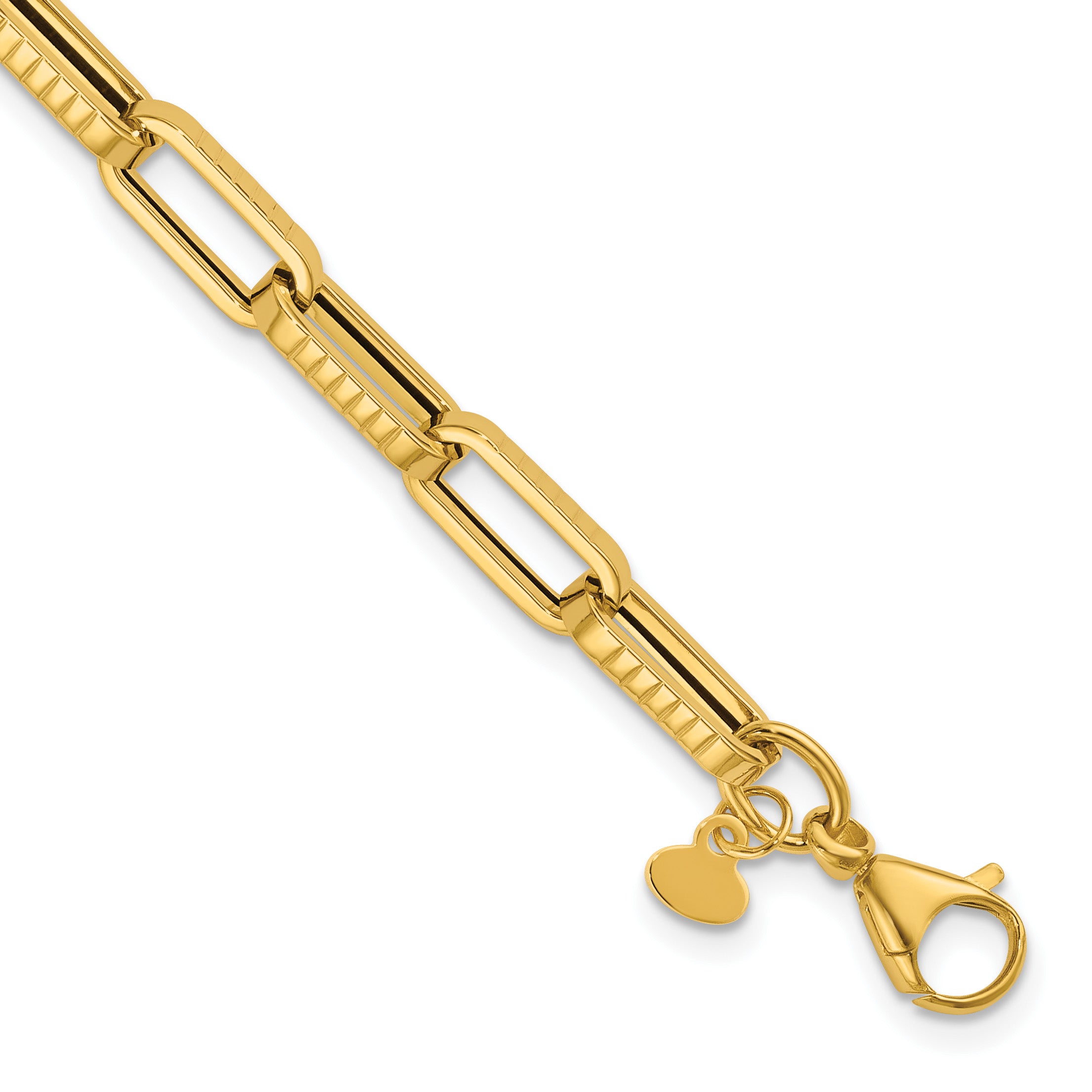 14K Yellow Gold Textured Link Bracelet, 7.5 in Main image