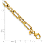 14K Yellow Gold Textured Link Bracelet, 7.5 in