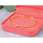 14K Yellow Gold Textured Link Bracelet, 7.5 in
