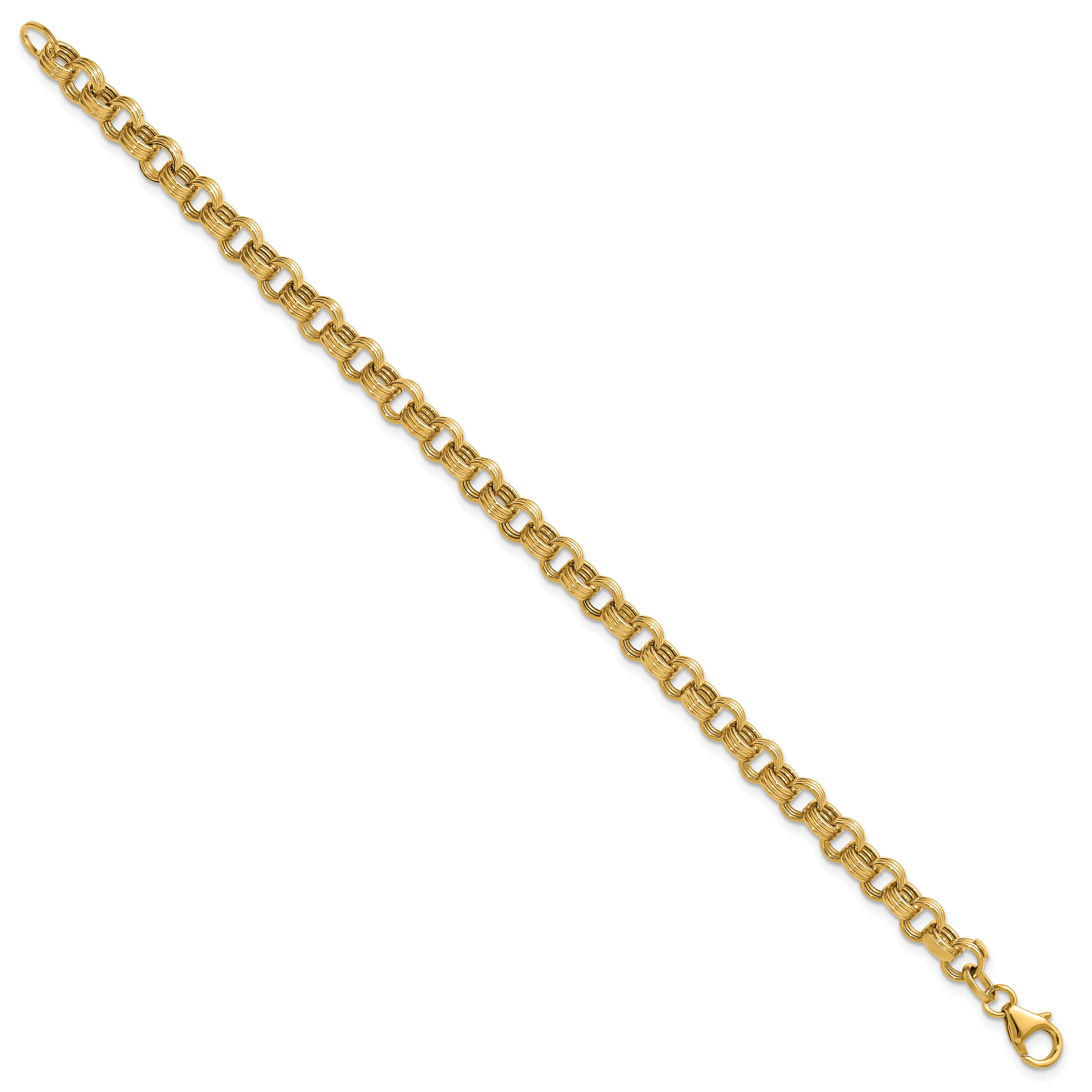 14K Yellow Gold Textured Link Bracelet, 7.5 in Secondary image