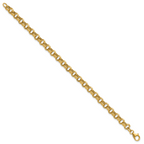14K Yellow Gold Textured Link Bracelet, 7.5 in