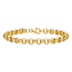 14K Yellow Gold Textured Link Bracelet, 7.5 in