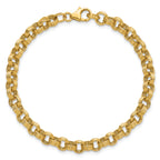 14K Yellow Gold Textured Link Bracelet, 7.5 in