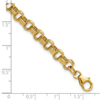 14K Yellow Gold Textured Link Bracelet, 7.5 in