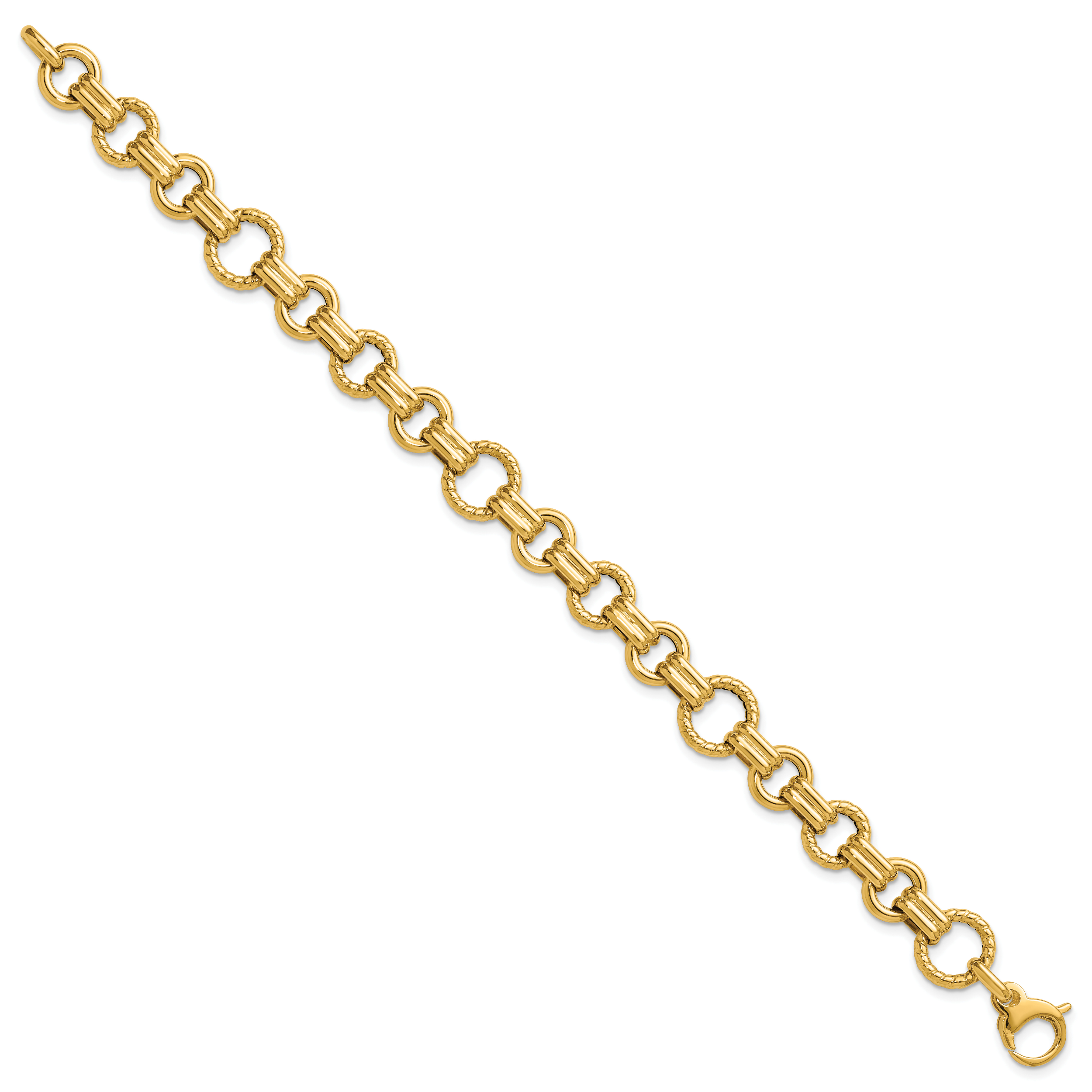 14K Yellow Gold Twisted Link Bracelet, 7.75 in Secondary image