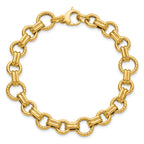 14K Yellow Gold Twisted Link Bracelet, 7.75 in