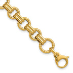 14K Yellow Gold Twisted Link Bracelet, 7.75 in