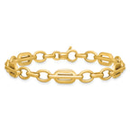 14K Yellow Gold Polished Link Bracelet, 7.5 in