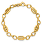 14K Yellow Gold Polished Link Bracelet, 7.5 in