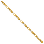 14K Yellow Gold Polished Link Bracelet, 7.5 in