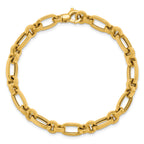 14K Yellow Gold Polished Link Bracelet, 7.5 in