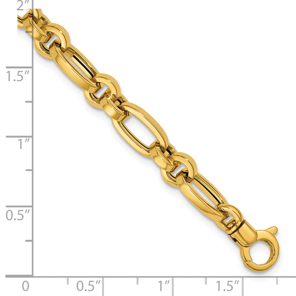 14K Yellow Gold Polished Link Bracelet, 7.5 in