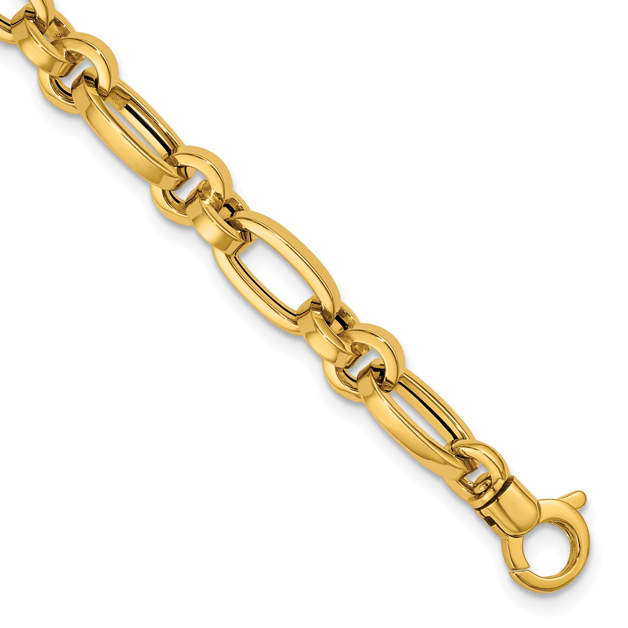 14K Yellow Gold Polished Link Bracelet, 7.5 in Main image