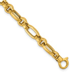 14K Yellow Gold Polished Link Bracelet, 7.5 in