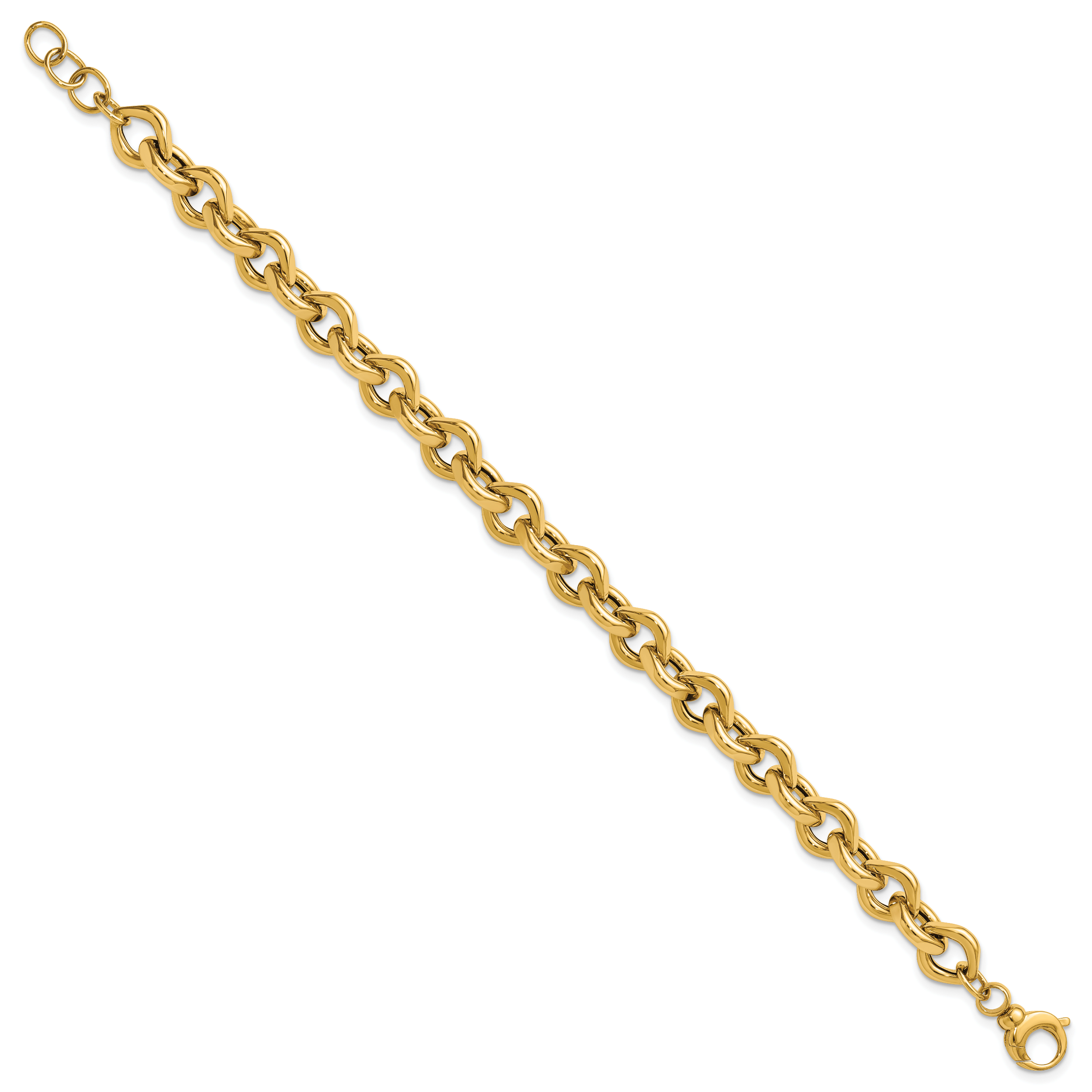 14K Yellow Gold Polished Link Bracelet, 8 in Secondary image