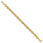14K Yellow Gold Polished Link Bracelet, 8 in