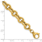 14K Yellow Gold Polished Link Bracelet, 8 in
