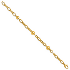 14K Yellow Gold Polished Link Bracelet, 7.5 in
