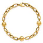 14K Yellow Gold Polished Link Bracelet, 7.5 in