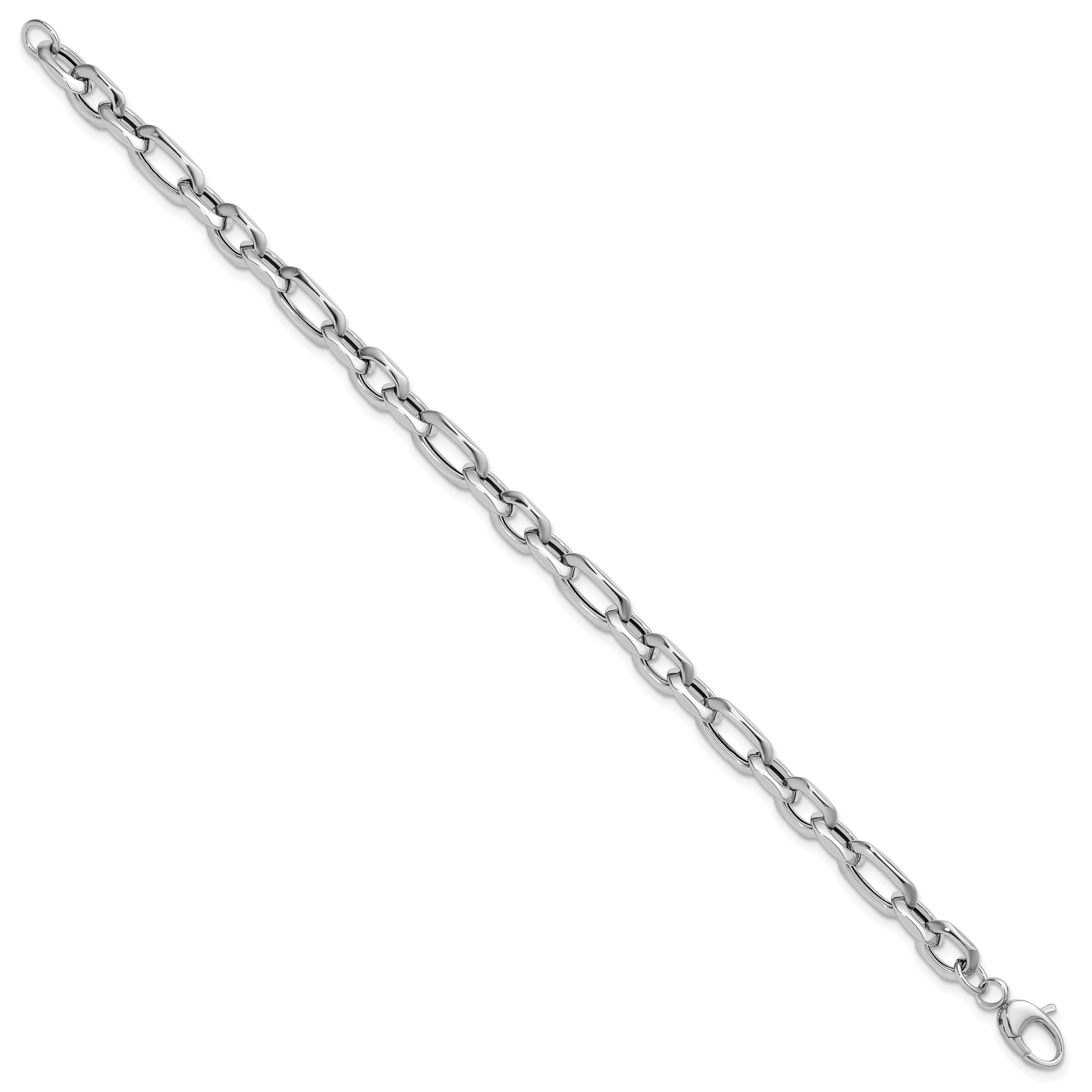 14K White Gold Polished Link Bracelet, 7.5 in Secondary image