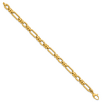 14K Yellow Gold Twisted Link Bracelet, 7.5 in