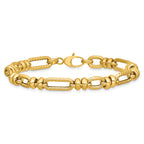 14K Yellow Gold Twisted Link Bracelet, 7.5 in