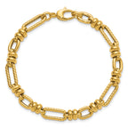 14K Yellow Gold Twisted Link Bracelet, 7.5 in
