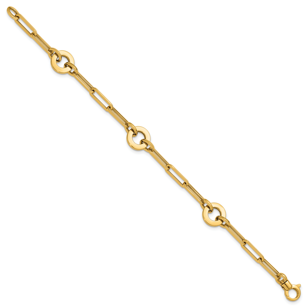 14K Yellow Gold Paperclip Link Bracelet